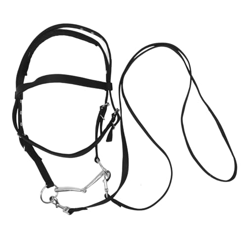 HEMOTON Reitzügel Pferdestallbedarf Seilpferdehalfter Englische Trensen Für Pferde Halfter Pferdeseilhalfter Pferdehalfter Pferdeseilhalfter Für Pferde Nylon Schwarz von HEMOTON