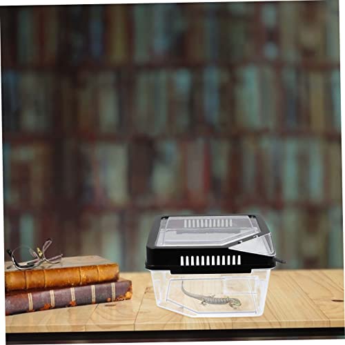 HEMOTON Reptilien Fütterungsbox Kunststoff Mittelgroß mit Belüftungslöchern Transparente Aufzuchtbox für Spinnen Geckos Schlangen Tragbarer Terrarien Behälter für Haustiere Draußen von HEMOTON