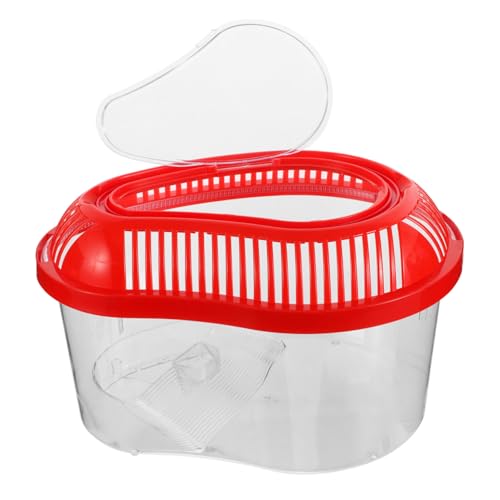 HEMOTON Reptilien Transportbox aus Robustem Kunststoff mit Belüftung und Geschlossenem Deckel für Schlangen Eidechsen und Kleine Haustiere Rot HEMOTON Reptilien Transportbox aus Robustem Kunststoff mit Belüftung und Geschlossenem Deckel für Schlangen Eidechsen und Kleine Haustiere Rot von HEMOTON