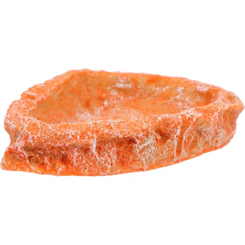 HEMOTON Reptilien Wasser Und Futterschale Für Schildkröten Eidechsen Und Schlangen Haustier Wasserbecken Aus Hochwertigem Harz Rotes Design Für Terrarien Und Reptilienbedarf von HEMOTON