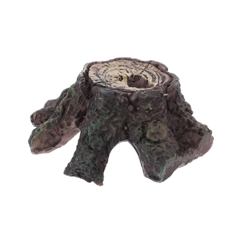 HEMOTON Resin Aquarium Deko Baumstamm Ornament Hohler Wurzelbaum für Reptilien Fischbecken Langlebige Naturnahe Wurzelplattform Leicht Installierbar Sicheres Zubehör für Aquarien und von HEMOTON