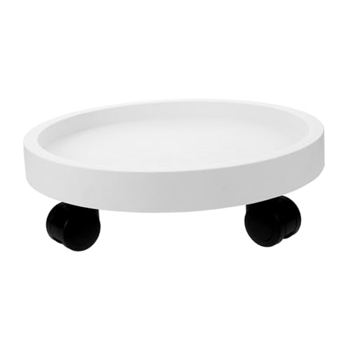 HEMOTON Runde Blumenkindbasis pflanzentopf untersetzer Pflanzentablett Pflanzschale rollender Pflanzgefäßboden Basen mehrere Pflanzenschalen für Töpfe bewegliches Tablett für Pflanzen Weiß von HEMOTON