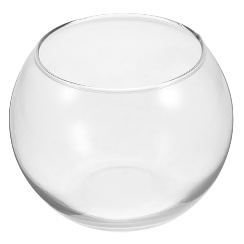 HEMOTON Rundes Fischbecken hydroponisches Fischglas Dekoration Wasserpflanze Runde Aquariumschale Pflanzenterrarium Fischschalen für Tafelaufsätze Fischglasvase Schale Pflanzer Transparent von HEMOTON