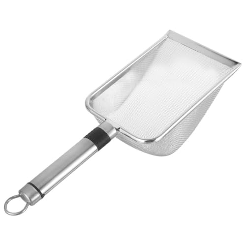 HEMOTON Schaufel für Katzenstreu Mesh-Streuschaufel Scoop Sichtung Wurf katzenklo zubehör Katzenstreu Werkzeug Feinmaschige Streuschaufel Edelstahl -Müllschugel Rostfreier Stahl Silver von HEMOTON