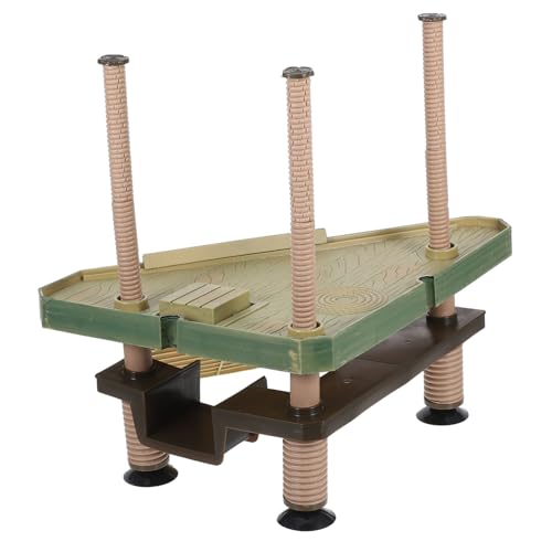 HEMOTON Schildkröten-terrasse Fischtankdekoration Rampe Zum Sonnenbaden Für Schildkröten Frosch Plattform Plattform-schildkröte Sonnenplattform Für Bartagamen Reptiliendock Abs Light Brown von HEMOTON