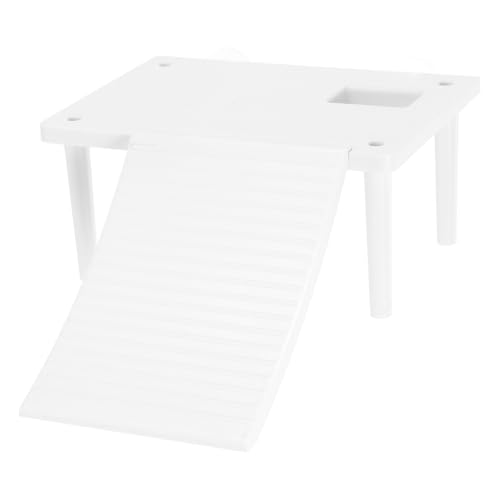 HEMOTON Schildkröten-terrasse Naturalistisch Versteck Schildkröten-ruheterrasse Schiefer Landschaft Dekorative Kletterrampe Aquariumdekorationen Dock Aufstieg Frosch Höhle Abs Weiß von HEMOTON