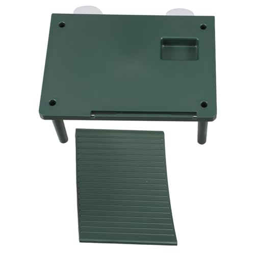HEMOTON Schildkröten-terrasse Sonnenendes Schwebebett Schildkrötenkäfige Und Lebensräume Inselplattform Schildkrötenbecken Schwimmdock Für Schildkröten Reptilienrampe Green Abs von HEMOTON