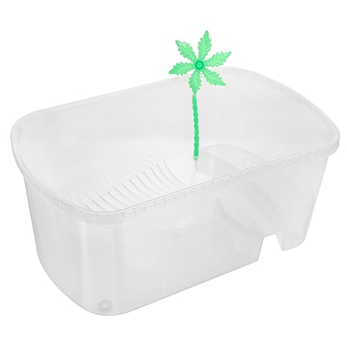 HEMOTON Schildkrötenbecken Tank Aquarium Schildkrötenkäfige Schildkrötenbehälter aus Kunststoff Schildkrötenpanzer für kleine Schildkröten kleines Reptilienbecken Plastik Weiß von HEMOTON