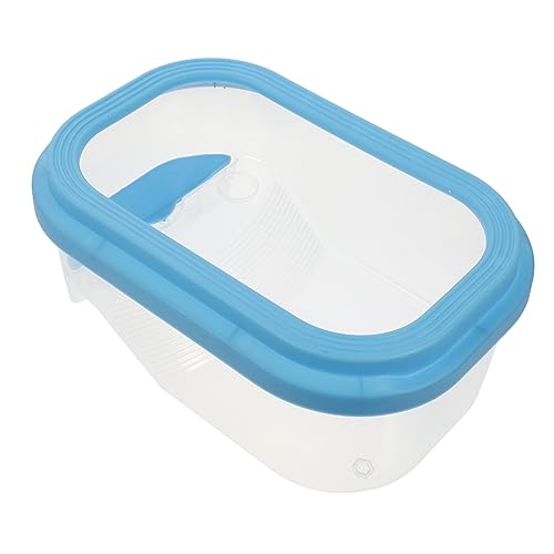 HEMOTON Schildkrötenbecken mit Trennwand für Aquarien Tank Panzer Haustier Aquarium aquaterrarium Turtle Shell Schildkrötenplattform für Schildkröte Schildkrötelebensraum Plastik Blue von HEMOTON