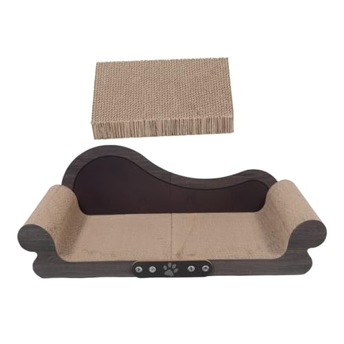 HEMOTON Sofa-förmiges Katzen-kratzbrett aus Wellenförmigem Karton Kratzfest Praktisches Couch-kratzpad für Drinnen Schützt Möbel vor Kratzern Leicht Zusammenbaubar Modernes Design von HEMOTON