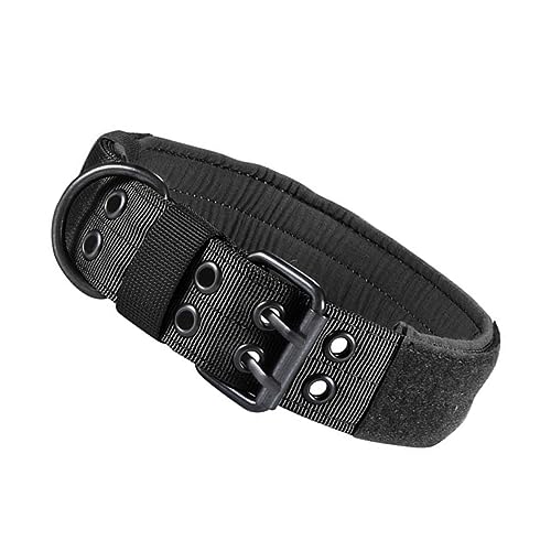 HEMOTON Taktisches Hundehalsband aus Nylon mit Verstellbarer Metallschnalle Strapazierfähig für Kleine Mittlere und Große Haustierhalsband von HEMOTON