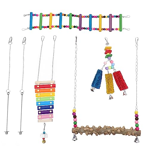 HEMOTON Teiliges Hühnerspielzeug Set aus Holz mit Farbenfrohem Standgestell Interaktives Schaukel und Futtersuchspielzeug für Papageien Geflügel und Haustiere zur Beschäftigung und HEMOTON Teiliges Hühnerspielzeug Set aus Holz mit Farbenfrohem Standgestell Interaktives Schaukel und Futtersuchspielzeug für Papageien Geflügel und Haustiere zur Beschäftigung und von HEMOTON