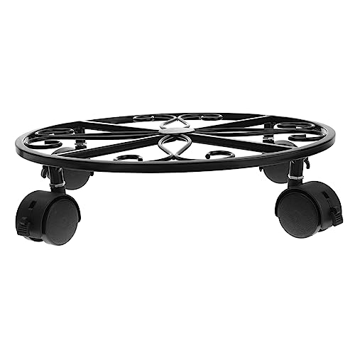 HEMOTON Teppichtopfregal Metallblumenhalterständer Blumenständer für den Garten Blumentopfständer bewegliches Blumentopfregal Metallblumenpflanzen Töpfe Halter Eisen Black von HEMOTON