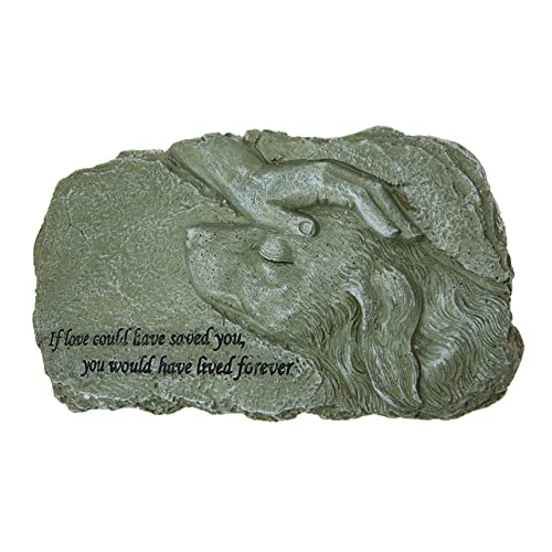 HEMOTON Tiergrabstein aus Wetterfestem Harz Hund Statue als Liebevolle Haustier Gedenkfigur für Garten und Außenbereich Schützende Tier Memorial Dekoration von HEMOTON