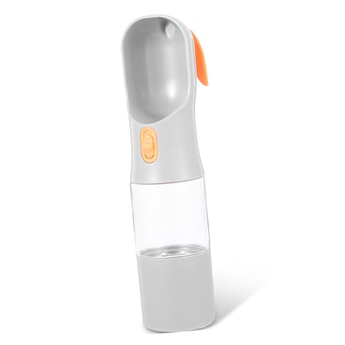 HEMOTON Tragbare Hundewasserflasche Faltbare Outdoor Trinkflasche für Haustiere Auslaufsicher Leicht für Reisen und mit Praktischem Futterbehälter von HEMOTON