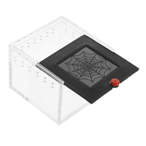 HEMOTON Transparente Terrarienbox für Reptilien Belüftete Futterbox mit Sichtfenster für Kleine Reptilien und Spinnen Einfach zu Reinigen und Luftdurchlässig HEMOTON Transparente Terrarienbox für Reptilien Belüftete Futterbox mit Sichtfenster für Kleine Reptilien und Spinnen Einfach zu Reinigen und Luftdurchlässig von HEMOTON