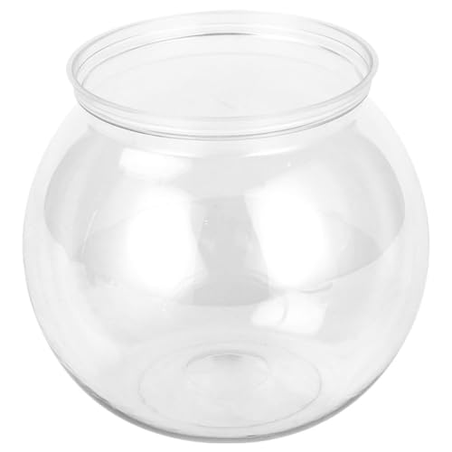 HEMOTON Transparenter Fischbehälter Runde Plastik Aquarium für Zuhause und Büro für Fische Pflanzen und Kreative Dekorationen von HEMOTON