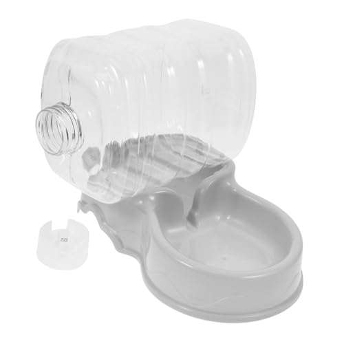 HEMOTON Trinkbrunnen Für Haustiere Tülle Katzenfutter Wasser Flasche Spender Dual Groß Selbstbefüllender Futternapf Für Hunde Automatischer Futternapf Für Katzen Hundefutter Grey Plastik von HEMOTON