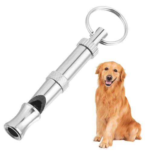 HEMOTON Verstellbare Hundepfeife aus Langlebigem Vernickeltem Tragbare Trainingspfeife mit Schlüsselring Ultrahochfrequentes Pfeifsignal für Effektives Hundetraining Silber Lang HEMOTON Verstellbare Hundepfeife aus Langlebigem Vernickeltem Tragbare Trainingspfeife mit Schlüsselring Ultrahochfrequentes Pfeifsignal für Effektives Hundetraining Silber Lang von HEMOTON