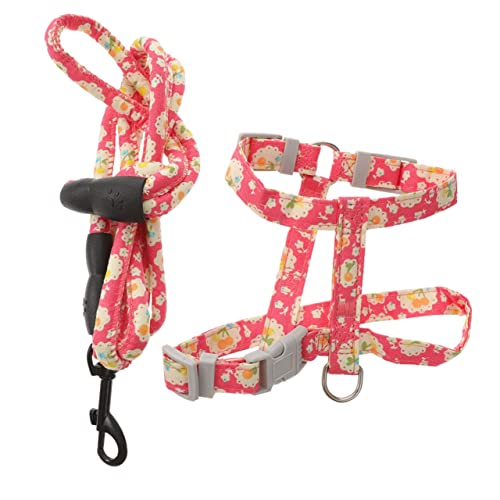 HEMOTON Verstellbares Katzengeschirr Mit Leine Ergonomisches Geschirr Für Katzen Sicherer Beim Für Training Und Outdoor Aktivitäten Mit Blumenmuster von HEMOTON