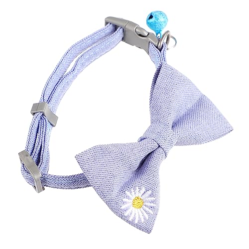 HEMOTON Verstellbares Katzenhalsband mit Blumenstickerei und Schleife für Katzen und Kätzchen für Täglichen Gebrauch Partys und Besondere Anlässe von HEMOTON