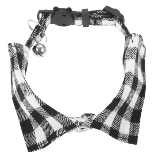 HEMOTON Verstellbares Katzenhalsband mit Karomuster Stilvolles Halsaccessoire für Haustiere für Fotoshootings Feierlichkeiten und Alltägliche Anlässe von HEMOTON