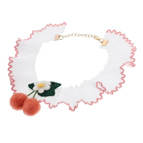 HEMOTON Verstellbares Katzenhalsband mit Zarter Spitzenblume Leichtes Welpenhalsband für Kleine Hunde und Kätzchen Süßer Verstellbarer Haustierkragen für Täglichen und Tierdekoration von HEMOTON