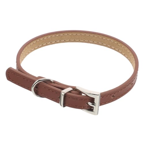 HEMOTON Verstellbares Welpen-hundehalsband S Atmungsaktives Haustier-katzenhalsband Leichter Komfortabler Hundehalsriemen für Outdoor Stilvolle Langlebige Accessoires in Braun von HEMOTON