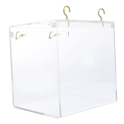 HEMOTON Vogelbadewanne für Käfige Transparente Wellensittich Badewanne Hängendes Vogeldusch Container Zubehör für Papageien zu Installieren und Kleine für Platzersparnis von HEMOTON