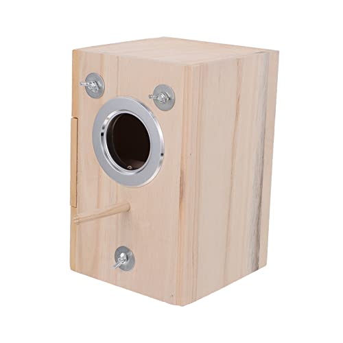 HEMOTON Vogelbrutkasten aus Holz für Wellensittiche und Papageien Nistkasten für Freien Stabile Brutmulde mit Rundöffnung für Brutpflege und Aufzucht von Küken von HEMOTON