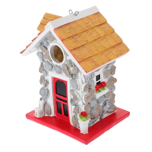 HEMOTON Vogelhaus aus Resin Dekoratives Garten Nistkasten für Wildvögel Einfach Aufzuhängen und Farbenfroh für Balkon und Garten von HEMOTON