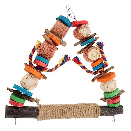 HEMOTON Papageien Kauspielzeug aus Holz Hängendes Vogelspielzeug für Vögel Langlebig und Sicher für Sittiche und Papageien von HEMOTON