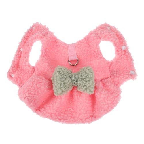 HEMOTON Warme Haustierkleidung Klein Körperpflege Kleider Für Hunde Rosa Vlies Hundepullover Haustiere Outfits Schnee Hundehemd-welpenkleidung Ups Polyesterfutter von HEMOTON