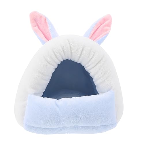 HEMOTON Warmes Baumwollnest Hamsterhäuser Und Verstecke Kleine Tiere Nisten Hamsterbettwäsche Zwerghamster Hängematte Winterliches Haustierbett Hängend Warme Hamsterstreu Baumwolle Blau von HEMOTON