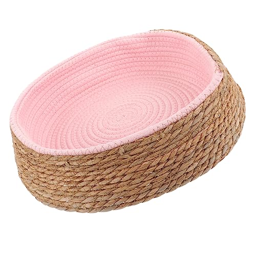 HEMOTON Warmes Rundes Geflochtenes Katzenbett aus Langlebigem Material Atmungsaktives Haustier Schlafkissen für Kleine Hunde und Katzen Kratzfestes Komfortables Ruhepolster HEMOTON Warmes Rundes Geflochtenes Katzenbett aus Langlebigem Material Atmungsaktives Haustier Schlafkissen für Kleine Hunde und Katzen Kratzfestes Komfortables Ruhepolster von HEMOTON