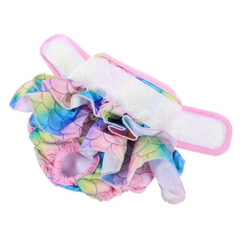 HEMOTON Waschbare Hündinnen Hygieneunterhose Wiederverwendbare Periodenhose für Hunde Komfortable und Saugfähige Hundewindel für Inkontinenz Xs Regenbogen Meerjungfrau von HEMOTON