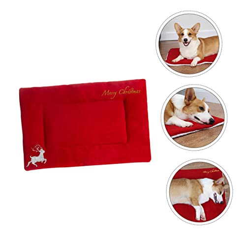 HEMOTON Weihnachtliche Dicke Haustiermatte mit Gesticktem Rentiermotiv Wärmende Komfortable Schlafunterlage für Katzen und Hunde Vielseitig Nutzbar für Sofa Auto und Transportbox S HEMOTON Weihnachtliche Dicke Haustiermatte mit Gesticktem Rentiermotiv Wärmende Komfortable Schlafunterlage für Katzen und Hunde Vielseitig Nutzbar für Sofa Auto und Transportbox S von HEMOTON