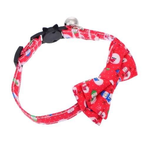 HEMOTON Weihnachtliches Katzenhalsband mit Schleifen Bogen und Glöckchen Verstellbares Leichtes Haustier Halsband für Kätzchen Komfortabel und Langlebig Festliche Haustierdekoration von HEMOTON