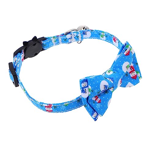 HEMOTON Weihnachtliches Katzenhalsband mit Schneemann und Glocke Verstellbar Material Süße Blaue Fliege Festliches Haustier Zubehör für Kätzchen und Katzen HEMOTON Weihnachtliches Katzenhalsband mit Schneemann und Glocke Verstellbar Material Süße Blaue Fliege Festliches Haustier Zubehör für Kätzchen und Katzen von HEMOTON
