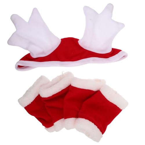 HEMOTON Weihnachts Pferdekostüm Weihnachtsmann Mütze Und Beinschützer Schnelle Anbringung Wiederverwendbar Für Festliche Xmas Veranstaltungen Und Feiertagsdekoration von HEMOTON