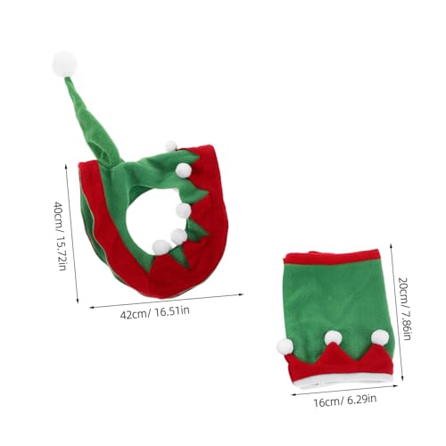 HEMOTON Weihnachts Pferdekostüm Zubehör Set mit Hautfreundlichem Pferdehut und Sanften Beinwickeln für Festliche Anlässe und Paraden Weihnachtliche Partydekoration für Pferde von HEMOTON