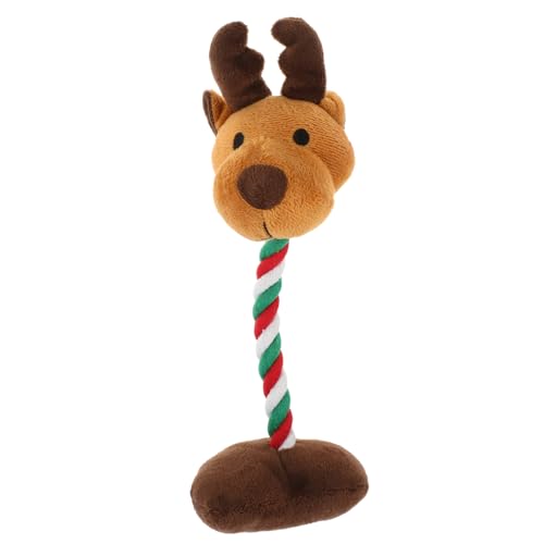 HEMOTON Weihnachts-Plüschtier mit Hundegeräusch Hundespielzeug züchten Urlaub anregend klein Elch Interactive Dog Toys Dog chew Toy Beißspielzeug für Haustier Outdoor-Trainingsspielzeug von HEMOTON
