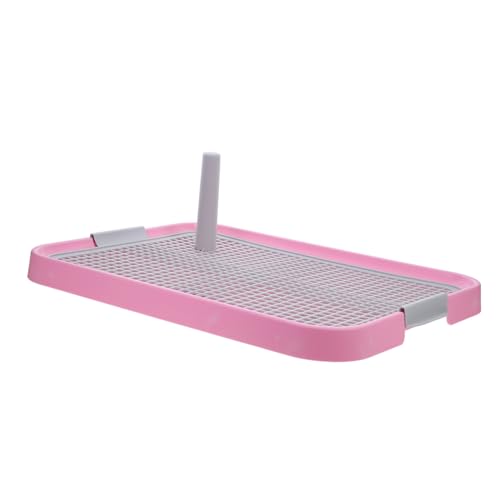HEMOTON hundetoilette hundeunterlage Katzenklo Hundekralle für den Innenbereich Reinigung Hundeklo Pinkelkissenhalter Rasen für Hunde Hundetrainingstoilette mit Tablett Stadtklo Abs Rosa von HEMOTON
