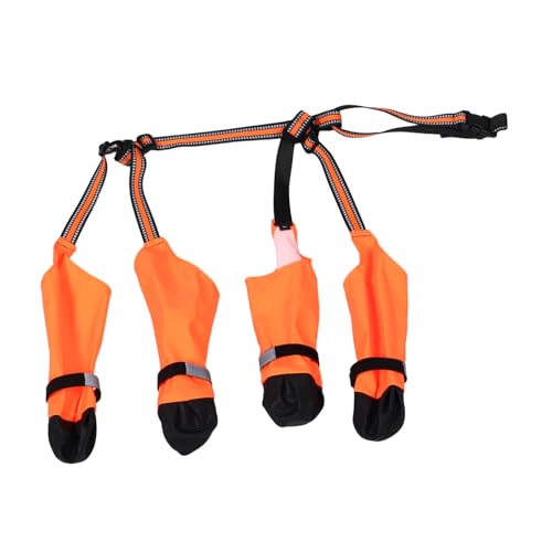 HEMOTON wasserdichte Hundeschuhe mit Rutschfester Sohle und Reflektierenden Bändern Atmungsaktive Komfortable Innenfütterung Ergonomisch Geformt für Kleine Hunde Pfotenschutz bei Regen und von HEMOTON