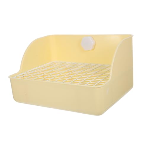 HEMOTON Kaninchentoilette Ecktoilette Mit Spritzschutz Für Kaninchen Meerschweinchen Chinchillas Welpentoilette Katzentoilettenschale Für Kleintiere von HEMOTON