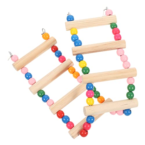 Vogel Kletterleiter aus Holz für Kleine und Mittelgroße Bewegung und Balance für Wellensittiche und Nymphensittiche Einfache Installation im Käfig von HEMOTON