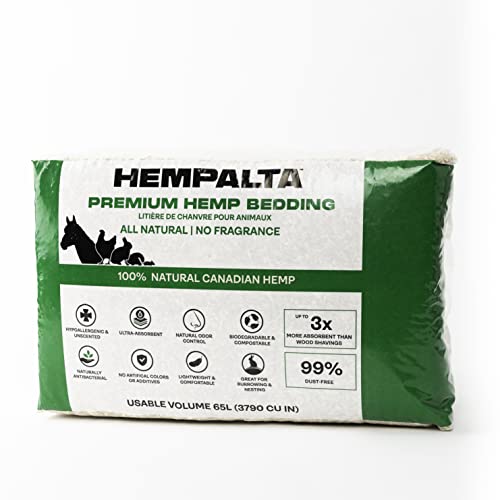 HEMPALTA Premium Hanf Bettwäsche für Kleintiere & Hühner: Ultra-saugfähig, staubfrei & bequem (65L) von HEMPALTA