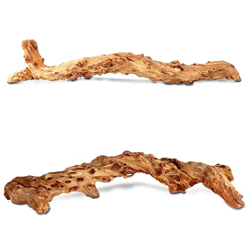 HEMYIS Natürliches Teak-Treibholz, Koralle, Treibholz für Aquarien, sortiert, Punica-Stamm, Treibholzzweig für Reptilien-Dekor (Punica-Trunk M (45,7 - 53,3 cm oder ca. 0,9 kg), 2 Stück von HEMYIS