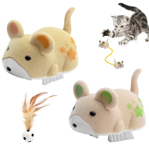 HENGBIRD Elektrisches Katzenspielzeug Hamster Set – Interaktives Spielzeug mit 2 Mäusen & elastischem Ball – Automatisches Bewegungsspiel für Wohnungskatze & Selbstbeschäftigung von HENGBIRD