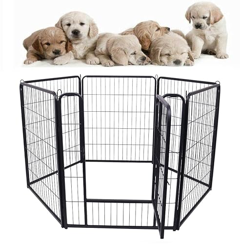 HENGMEI Welpenauslauf Absperrgitter Hund, 80cm Hundebox Hundegitter Wohnung Faltbar Hundekäfig Laufstall für Hunde, Katze, Kaninchen Innen und Outdoor, 6 Teilig HENGMEI Welpenauslauf Absperrgitter Hund, 80cm Hundebox Hundegitter Wohnung Faltbar Hundekäfig Laufstall für Hunde, Katze, Kaninchen Innen und Outdoor, 6 Teilig von HENGMEI